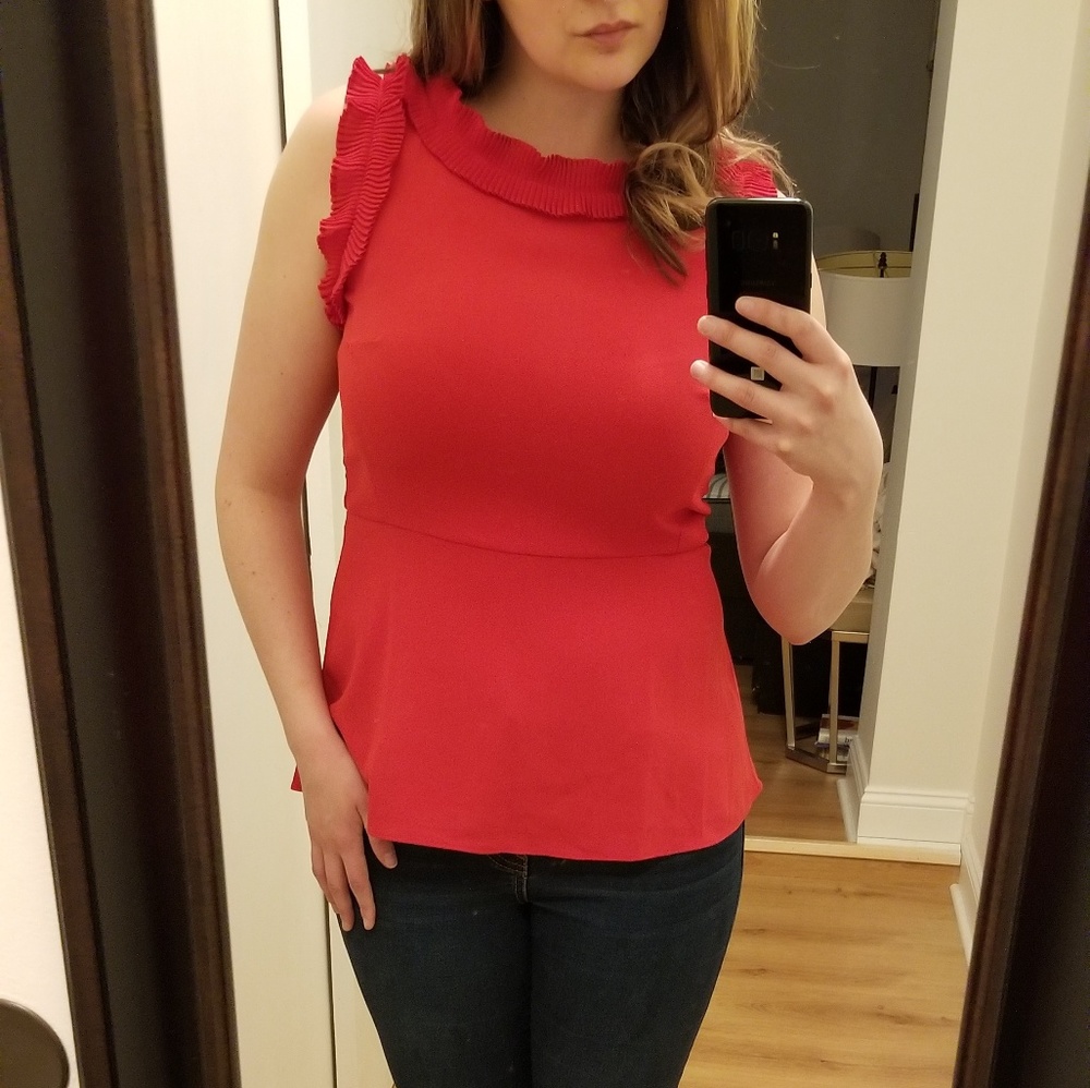 Ann Taylor Sleeveless Blouse Peplum